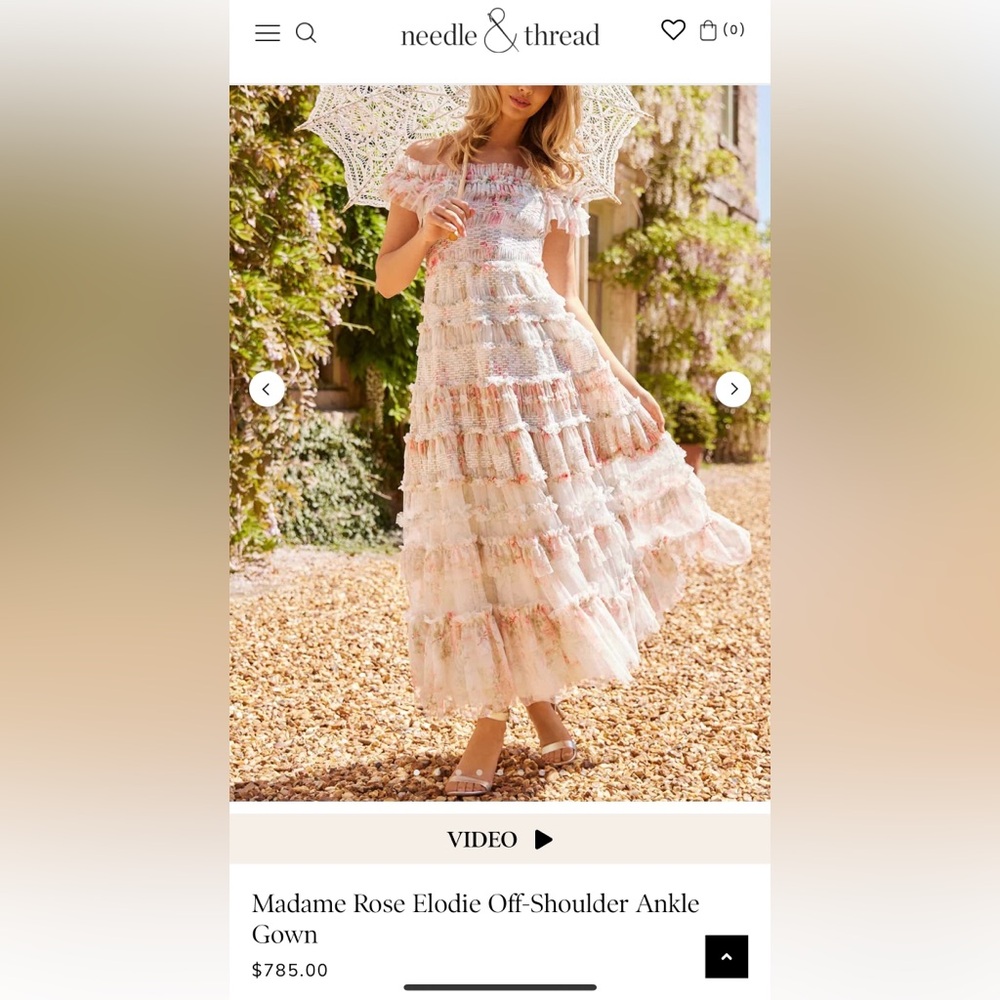 Needle & Thread Madame Rose Elodie Off-Shoulder Ankle Gown